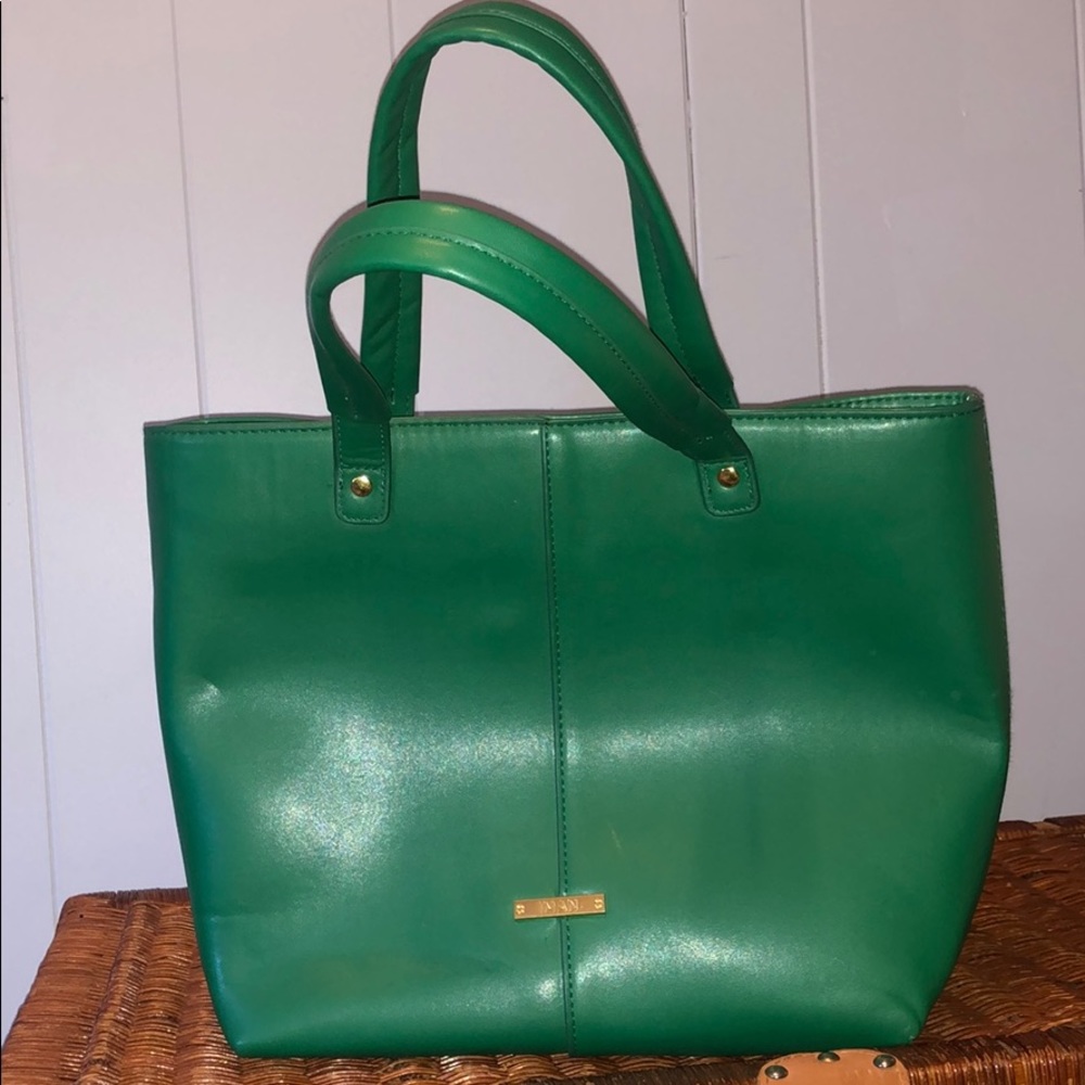 Green Faux Leather Shopper Bag